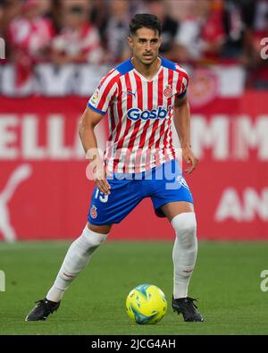 Gérone, Espagne. 11 juin 2022, Juanpe de Girona FC pendant le jeu de la Liga SmartBank, match final, première jambe, entre Girona FC et CD Tenerife joué au stade Montilivi sur 11 juin 2022 à Gérone, Espagne. (Photo de Bagu Blanco / PRESSINPHOTO) Banque D'Images