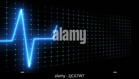 Image de l'électrocardiographe sur fond noir Banque D'Images