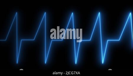 Image de l'électrocardiographe sur fond noir Banque D'Images