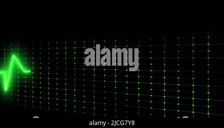 Image de l'électrocardiographe sur fond noir Banque D'Images