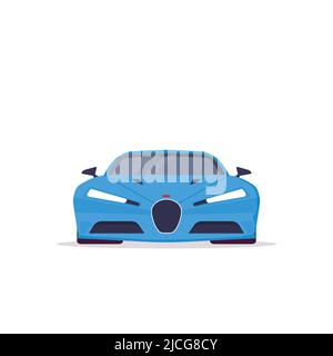 Vue avant du supercar bleu Illustration de Vecteur
