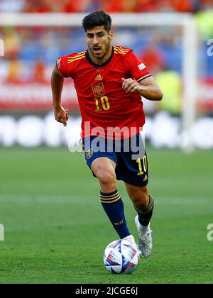 Marco Asensio d'Espagne lors du match de l'UEFA Nations League entre l'Espagne et la République tchèque a joué au stade de la Rosaleda sur 12 juin 2022 à Malaga, Espagne. (Photo par Antonio Pozo / PRESSINPHOTO) Banque D'Images