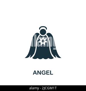 Icône Angel. Icône monochrome simple pour les modèles, la conception Web et les infographies Illustration de Vecteur