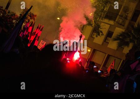 Palerme, Piazza Politeama, festeggiamenti dei tifosi per il ritorno dans la série B del Palermo Calcio Banque D'Images