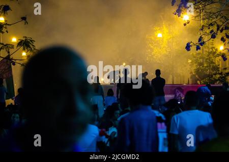 Palerme, Piazza Politeama, festeggiamenti dei tifosi per il ritorno dans la série B del Palermo Calcio Banque D'Images