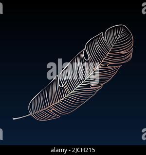 Feuilles de palmier Vector Golden Tropical. Feuilles exotiques dessinées à la main éléments de conception isolés. Illustration de Vecteur