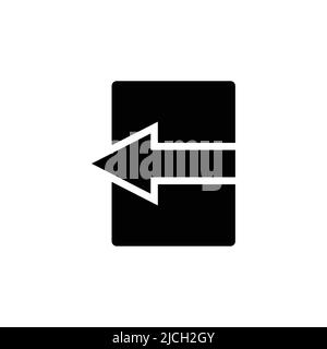 vecteur d'icône de flèche gauche avec rectangle. convient pour icône de déconnexion, ui-ux, web, site web, démarrage, pixel parfait. Style d'icône solide, glyphe. Conception simple Illustration de Vecteur