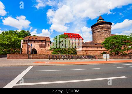 Handwerkerhof ou Crafts Yard dans la vieille ville de Nuremberg. Nuremberg est la deuxième plus grande ville de l'État de Bavière en Allemagne. Banque D'Images