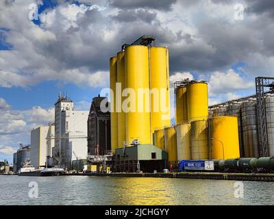 Port industriel de Hamm, Nort Rhin-Westphalie, Allemagne Banque D'Images