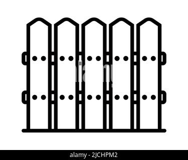 icône clôture en bois dans le village. clôture de la zone privée. illustration vectorielle plate. Illustration de Vecteur