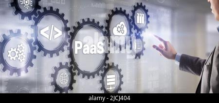 Plateforme PaaS en tant que service. Concept de services de Cloud computing Banque D'Images