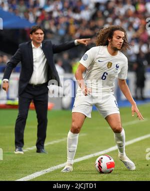 Guendouzi de France pendant la Ligue des Nations de l'UEFA, groupe 1 rencontre entre la France et la Croatie au Stade de France sur 13 juin 2022 à Paris, France.photo de Christian liewig Abacapress.com Banque D'Images