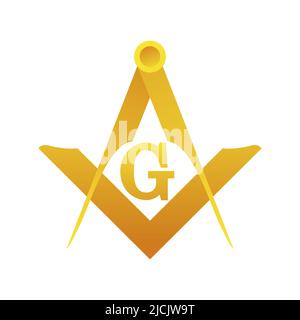 Boussoles et carrés. Vecteur symbole maçonnique, société sacrée. Illustration de Vecteur