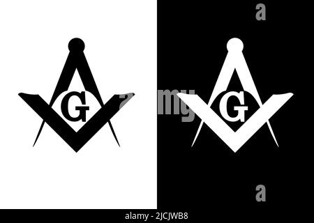 Boussoles et carrés. Vecteur symbole maçonnique, société sacrée. Illustration de Vecteur