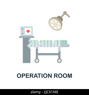 Icône plate de la salle d'opération. Panneau d'élément coloré de la collection de l'hôpital. Panneau d'icône de la salle d'opération plate pour la conception Web, les infographies et bien plus encore. Illustration de Vecteur