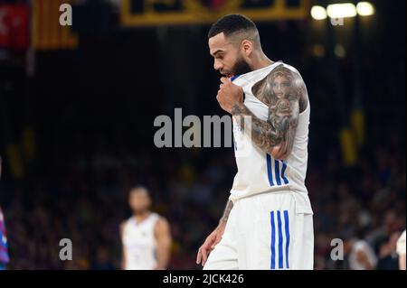 Barcelone, Espagne. 13/06/2022, Guerschon Yabusele du Real Madrid pendant la Ligue Endesa jouer le match final entre le FC Barcelone et le Real Madrid au Palau Blaugrana à Barcelone, Espagne. Banque D'Images