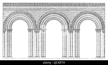 Cathédrale de Bayeux, France, Arcades, , (livre d'images, ), Kathedrale von Bayeux, Frankreich, Arkaden, cathédrale notre-Dame de Bayeux, France, Arcades Banque D'Images