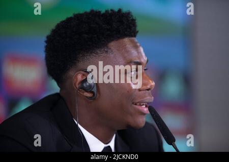 Madrid, Espagne. 20th mai 2022. Présentation d'Aurelien Tchouameni comme nouveau joueur du Real Madrid à la Real Madrid Sports City. 14 juin 2022 Presentacion de Aurelien Tchouameni como nuevo jugador de Real Madrid en la Ciudad Deportiva del Real Madrid. 14 de Junio de 2022 900/Cormon Press Credit: CORMON PRESS/Alay Live News Banque D'Images