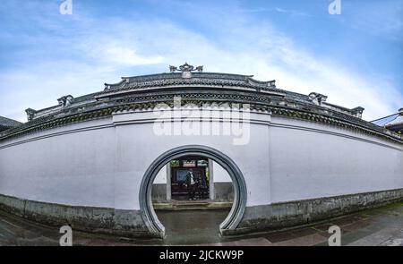 Zhejiang ningbo xikou fenghua quartier Chiang murs ancestraux de la porte du jardin Banque D'Images