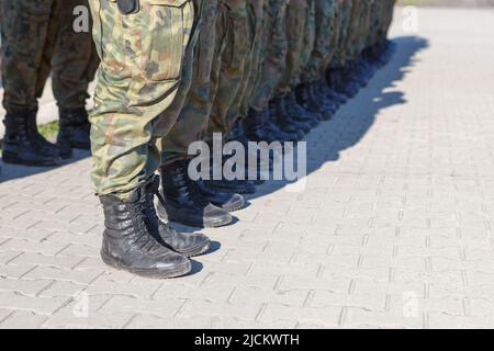 Soldats standing in a row Banque D'Images