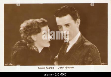 Portrait de Greta Garbo et de John Gilbert en chair et le diable (1926) - époque silencieuse d'Hollywood Banque D'Images