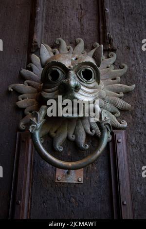 The Sanctuary Knocker à la porte nord de la cathédrale de Durham, Durham, Angleterre Banque D'Images