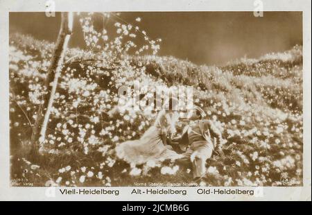 Portrait de Ramon Novarro et Norma Shearer dans le Prince étudiant (1927) - l'ère silencieuse d'Hollywood Banque D'Images