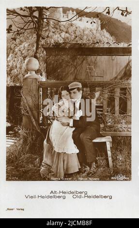 Portrait de Ramon Novarro et Norma Shearer dans le Prince étudiant - l'ère silencieuse d'Hollywood Banque D'Images