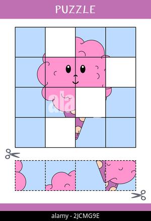 Puzzle pour enfants. Recherchez les parties manquantes de l'image Banque D'Images