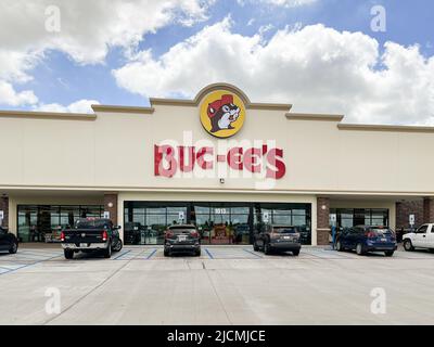 Buc-EE's est une chaîne de magasins et de stations-service avec une grande quantité de pompes à essence, de nourriture, de marchandises de marque et de toilettes propres. Banque D'Images