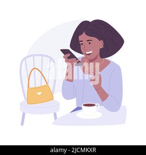 Appeler des amis a isolé des illustrations vectorielles de dessins animés. Illustration de Vecteur