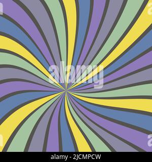 Sunburst vector fond abstrait été rétro motif courbes rayures spirales tourbillon pour tissu, texture, textile et papier peint illustration pour digit Illustration de Vecteur