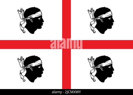 Drapeau de la Sardaigne, région italienne, illustration vectorielle Illustration de Vecteur