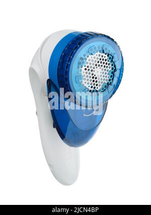 Rasoir électrique en tissu isolé sur blanc Banque D'Images