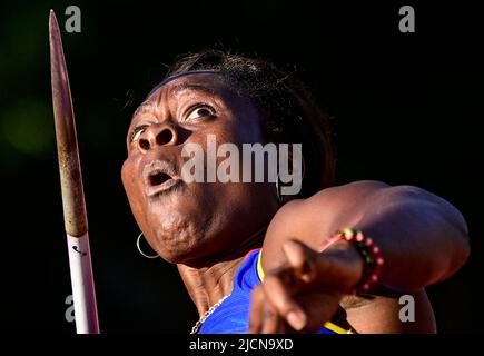 Kladno, République tchèque. 14th juin 2022. Le lanceur de javelots colombien Flor Ruiz est en compétition avec le jet de javelin lors de la rencontre à Kladno, République tchèque, 14 juin 2022. Crédit : Roman Vondrous/CTK photo/Alay Live News Banque D'Images