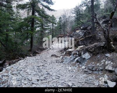 L'escalade du pic de Pisang, l'un des plus célèbres sommets de la région d'Annapurna, se trouve sur le chemin du plus haut col du monde. Banque D'Images