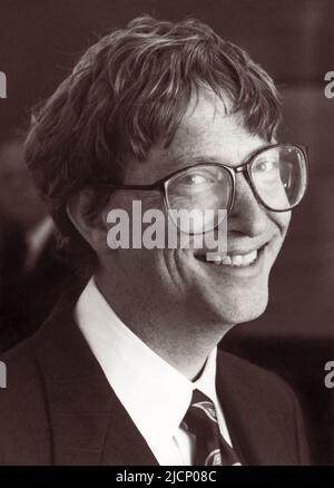 Young Bill Gates, développeur de logiciels, président et chef de la direction de Microsoft. (ÉTATS-UNIS) Banque D'Images