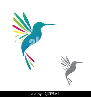 Hummingbird sur fond blanc isolé. Illustration vectorielle EPS.8 EPS.10 Illustration de Vecteur
