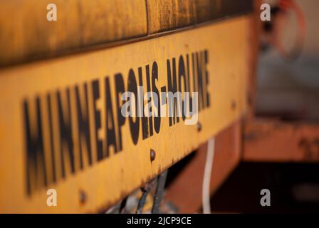 Gros plan d'un tracteur Moline de Minneapolis Banque D'Images