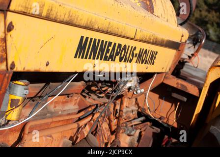 Gros plan d'un tracteur Moline de Minneapolis Banque D'Images