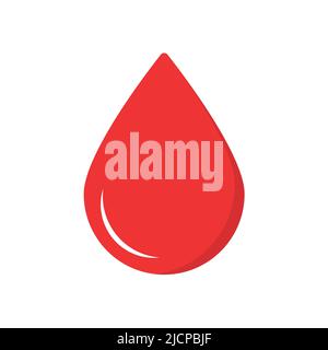 Illustration vectorielle d'une goutte de sang rouge sur fond gris Illustration de Vecteur