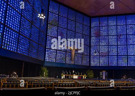 Interior of modern chapel at Kaiser Wilhelm memorial church at Kurfuerstendamm, Berlin, Germany Stock Photo