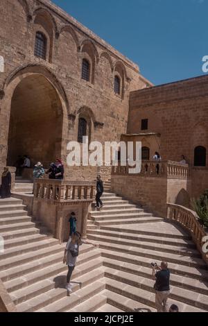 Mardin, Turquie - 19 mai 2022 : Monastère de Deyrulzafaran également connu sous le nom de Monastère de Mor Hananyo ou Monastère de Saffron Banque D'Images