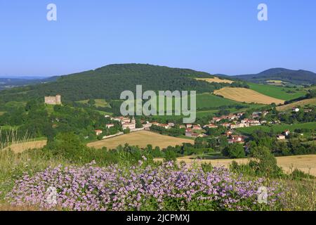 France, Puy-de-Dôme Busséol, village et château des Comtes d'Auvergne Banque D'Images