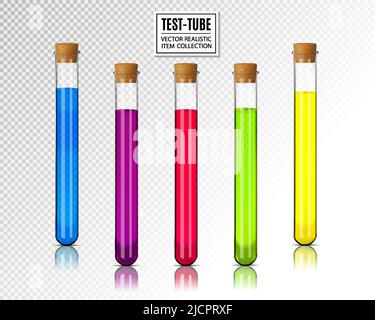 Tubes à essai colorés. Ensemble de vecteurs Illustration de Vecteur