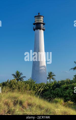 Le phare de Cape Florida, Key Biscayne, Miami, Floride, USA Banque D'Images