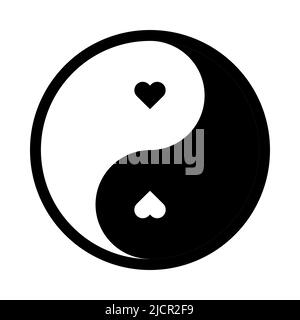 Symbole Yin yang Heart Illustration de Vecteur