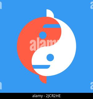 Logo Yin yang Fish Illustration de Vecteur