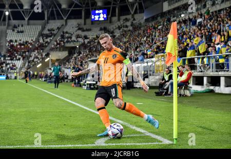 Lodz, Pologne. 14th juin 2022. James McClean lors du match du groupe 1 de la Ligue des Nations de l'UEFA entre l'Ukraine et la République d'Irlande au stade LKS sur 14 juin 2022 à Lodz, en Pologne. (Photo de PressFocus/SIPA)France OUT, Pologne OUT Credit: SIPA USA/Alay Live News Banque D'Images