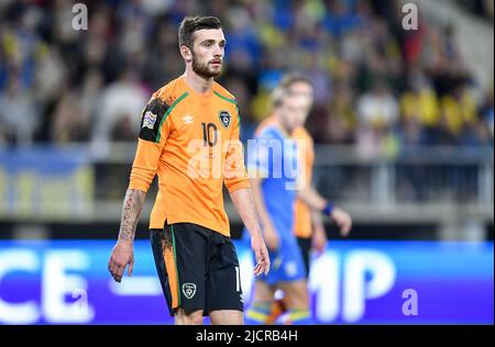 Lodz, Pologne. 14th juin 2022. Troy Parrott lors du match du groupe 1 de la Ligue des Nations de l'UEFA entre l'Ukraine et la République d'Irlande au stade LKS sur 14 juin 2022 à Lodz, en Pologne. (Photo de PressFocus/SIPA)France OUT, Pologne OUT Credit: SIPA USA/Alay Live News Banque D'Images